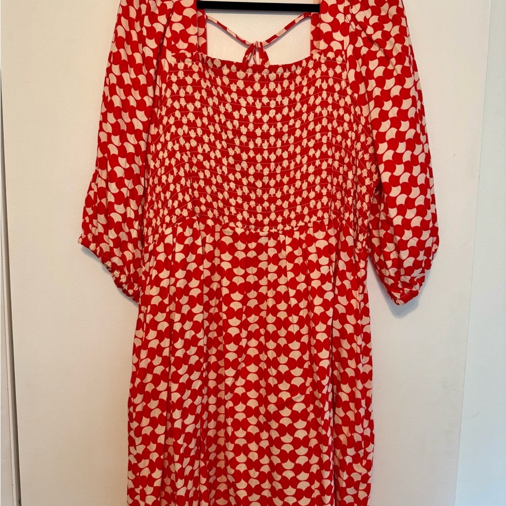Ava & Viv Red Patterned Dress